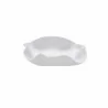Handcrafted Fine Porcelain Square Leafy 20 cm - Height 4 cm - Without Glaze - Set of 4