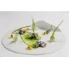 Handcrafted Fine Porcelain Flat Plate "Bended" 15 cm - Set of 6