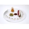 Handcrafted Fine Porcelain Flat Plate "Bended" 21 cm - Set of 6