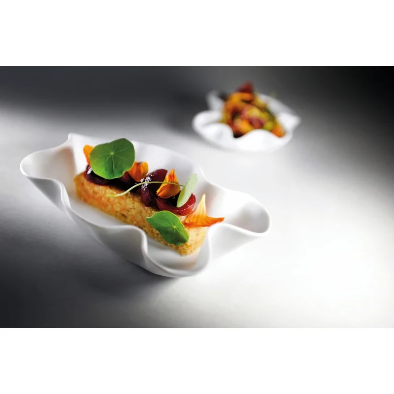 Handcrafted Fine Porcelain Square Leafy 16 cm - Height 4 cm - With Glaze - Set of 6 Handcrafted Fine Porcelain Square Leafy 16 cm - Height 4 cm - With Glaze - Set of 6