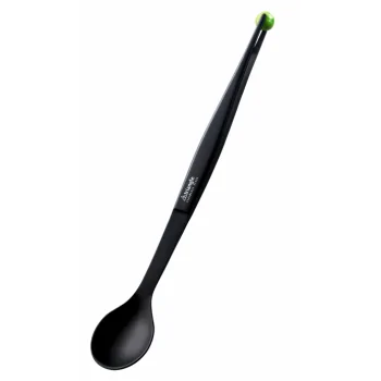 Triangle Chef Tasting Spoon & Tweezers (Black). Carded