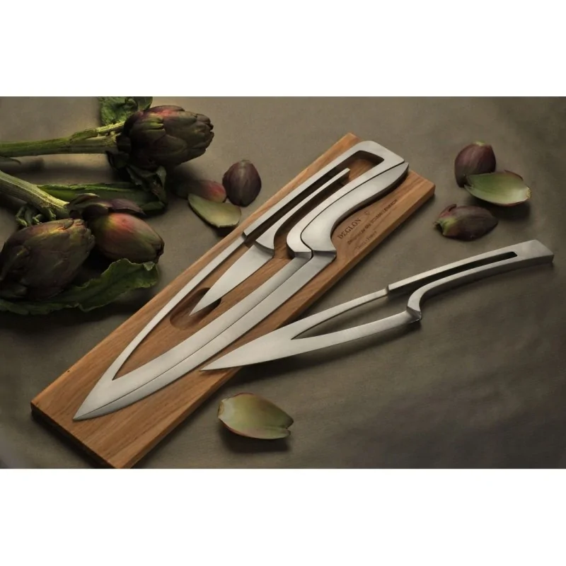 Deglon Meeting Knives - 4 Pieces - Oak Base