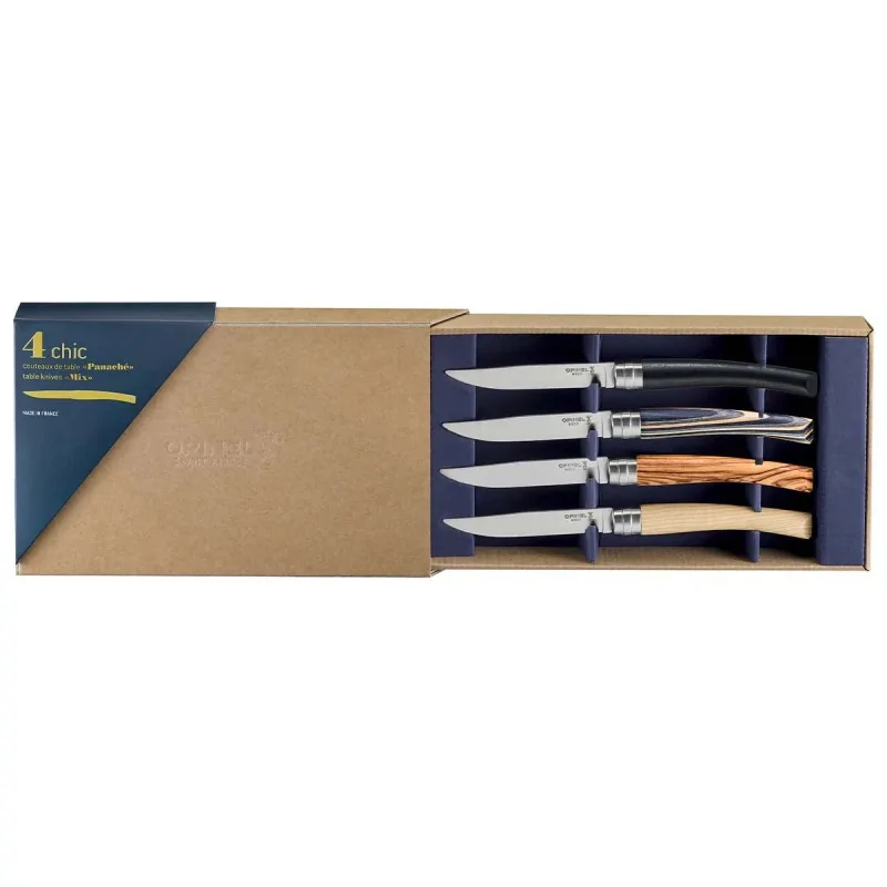 Opinel Set Of 4 Table Chic Steak Knives - Mixed