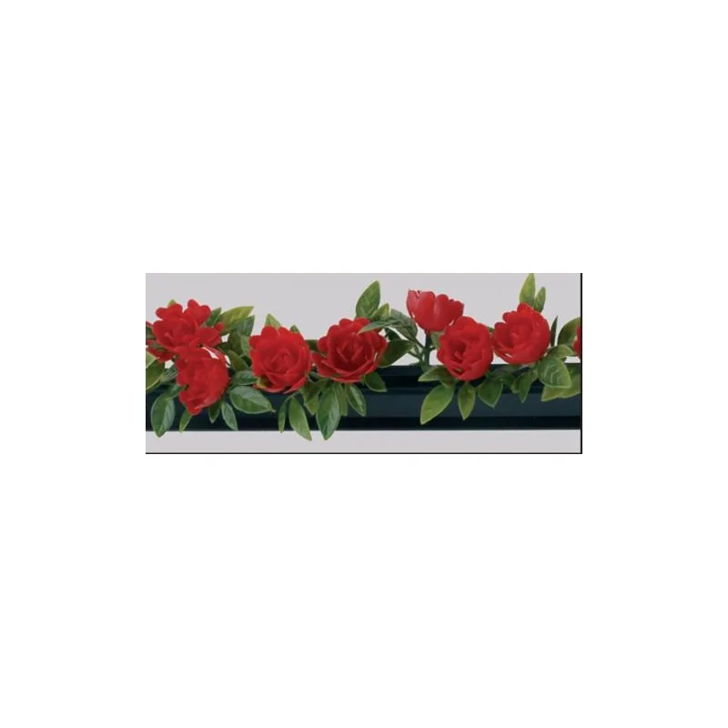 FISCHER Red Rose Garnish Black Base - Box of 12 Pieces