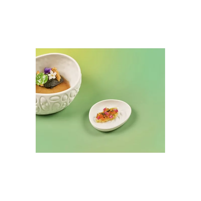 Rex Extra Small Cellular Pattern Plate - Glazed - 9 x 7.5 x 1.8 cm - Set of 12