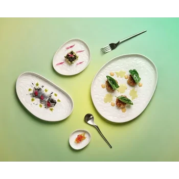 Rex Medium Cellular Pattern Plate - Matte - 26 x 15 x 2.5 cm - Set of 6