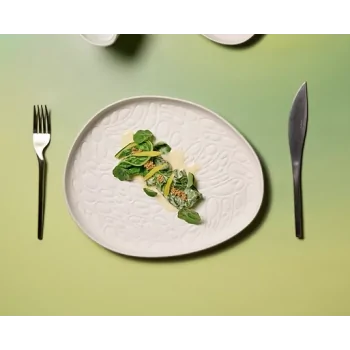 Rex Large Cellular Pattern Plate - Glazed - 29.5 x 24 x 2.5 cm - Set of 6