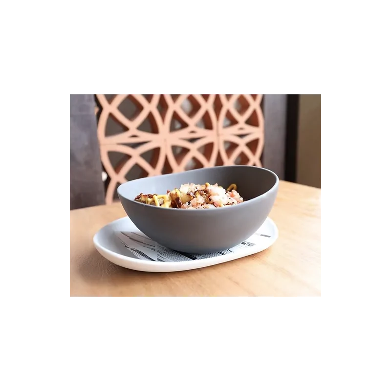 Shell Curved Ramen Bowl - Black - 18.5 x 19.5 x 8.5 cm - Set of 4