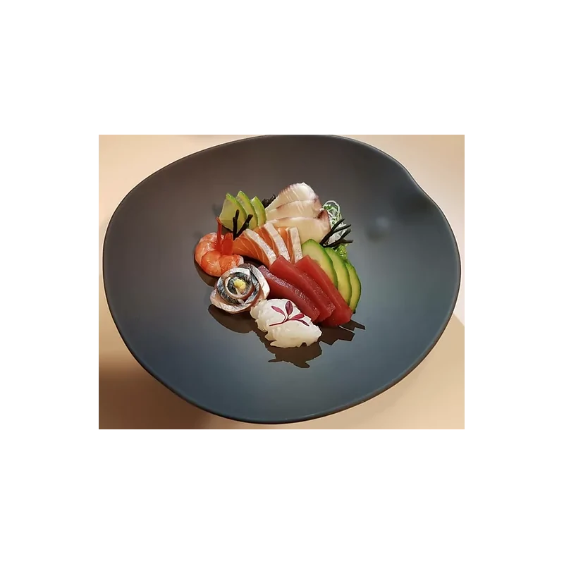 Shell Curved Salad Bowl - Black - 21.5 x 22 x 7.5 cm - Set of 4
