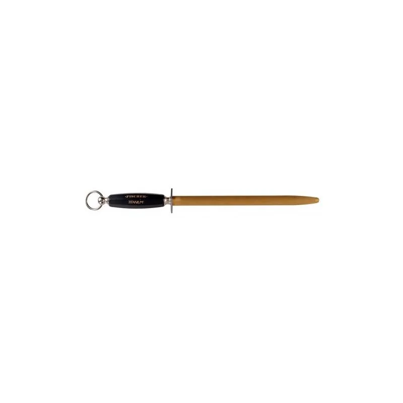 FISCHER Sharpening Titanium Oval Steel 30 cm - Fine Cut - Black Plastic Soft Handle FISCHER Sharpening Titanium Oval Steel 30 cm - Fine Cut - Black Plastic Soft Handle