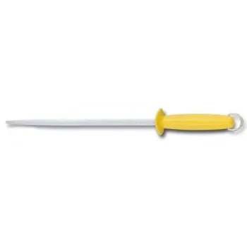 FISCHER Sharpening Round Steel 30 cm - Yellow Plastic Handle