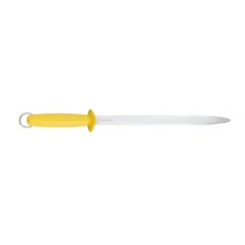 FISCHER Sharpening Oval Steel 30 cm - Yellow Plastic Handle