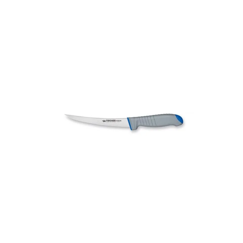 FISCHER SANDVIK Boning Knife 15 cm - Semi Flexible Blade - Blue Handle