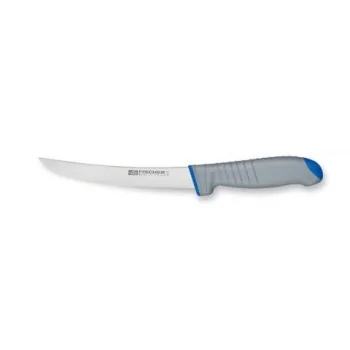 FISCHER SANDVIK Boning Knife 15 cm - Large Tip Stiff Blade - Blue Handle