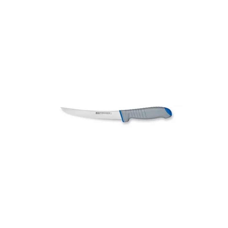 FISCHER SANDVIK Boning Knife 15 cm - Large Tip Stiff Blade - Blue Handle