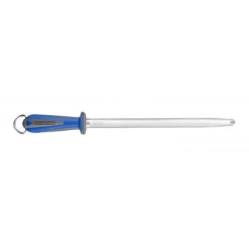 FISCHER Sharpening Oval Steel 30 cm - Dual Material Handle Blue