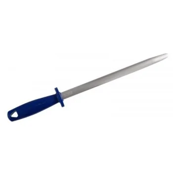 FISCHER Sharpening Oval Steel 30 cm - Fine Cut - Blue Hygienic Plastic Handle