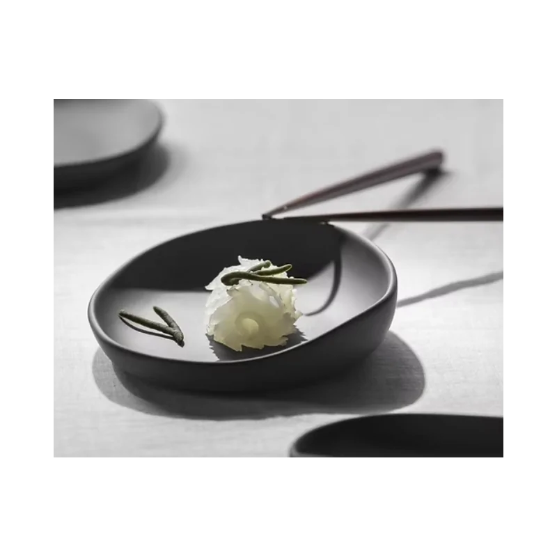 Yayoi Nature-Inspired Side Dish - Black - Set of 6 Yayoi Nature-Inspired Side Dish - Black - Set of 6