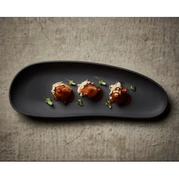 Yayoi Nature-Inspired Serving Board - Black - Set of 4