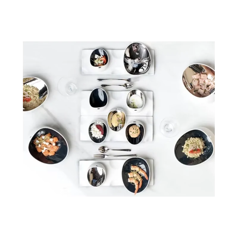 Jomon Mini Textured Shell Bowl - Black - 10 x 8 x 5 cm - Set of 6