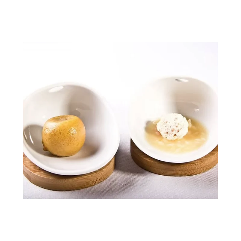 Jomon Petite Bamboo Serving Board Saucer - 7 x 8 x 1 cm - Set of 2 Jomon Petite Bamboo Serving Board Saucer - 7 x 8 x 1 cm - Set of 2