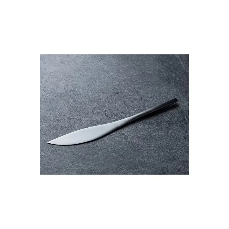 Rama Premium Black Titanium Table Knife - 23.5 x 2.5 x 0.7 cm - Set of 12