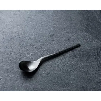 Rama Premium Black Titanium Dessert Spoon - 16.5 x 3.5 x 1.3 cm - Set of 12