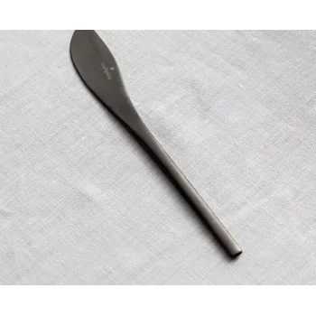 Rama Premium Black Titanium Dessert Knife - 18 x 2.3 x 0.5 cm - Set of 12