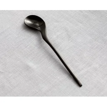 Rama Premium Black Titanium Gastro Spoon - 15.5 x 3 x 1.5 cm - Set of 12