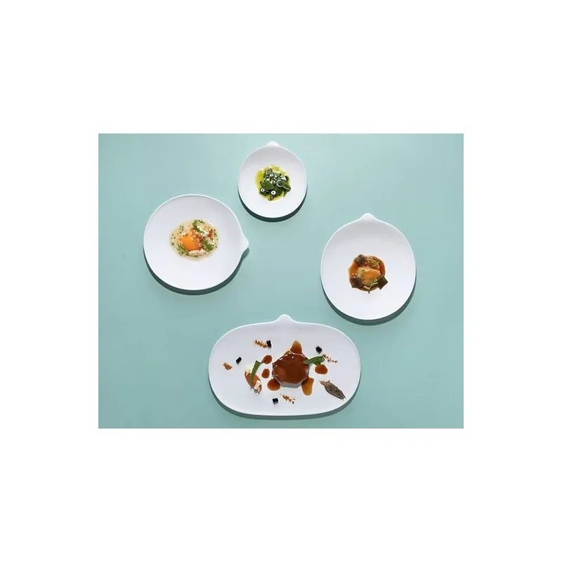 The Tablet Modern Porcelain Dining Plate - 22.2 x 25 x 2.3 cm - Set of 4 The Tablet Modern Porcelain Dining Plate - 22.2 x 25 x 2.3 cm - Set of 4