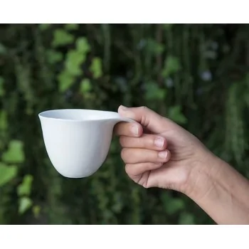 Fly Large Organic Porcelain Cup and Saucer - Set of 2