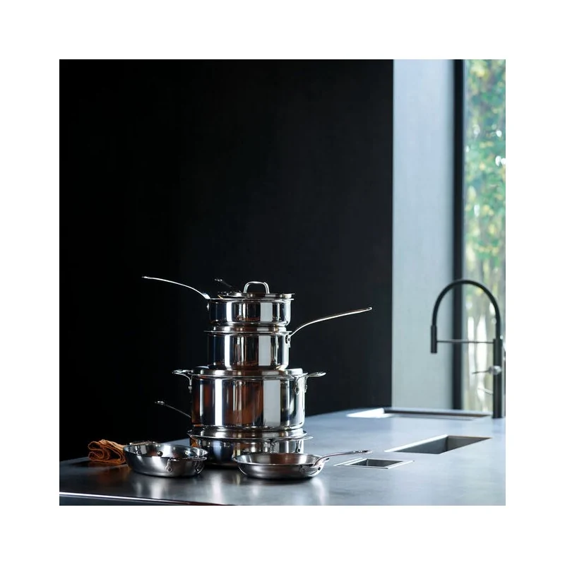 Paderno Series 12200 5-Ply Stainless Steel Saucepot w/ Handle - 1 1/2 qts - D: 6 1/4" H: 3 1/8"