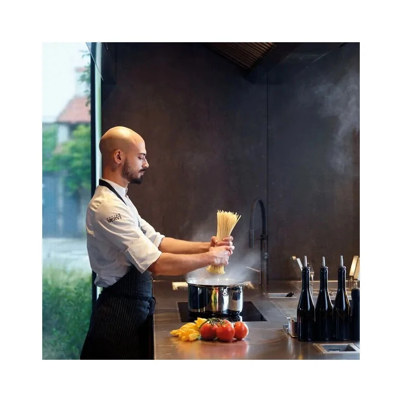 Paderno Series 12200 5-Ply Stainless Steel Saucepot 2 Handles - 6 1/4 qts - D: 9 1/2" H: 5 1/2"