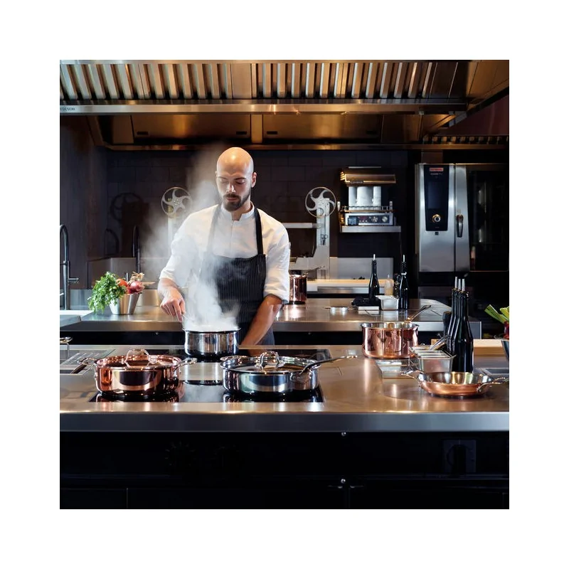 Paderno Series 12200 5-Ply Stainless Steel Saucepot 2 Handles - 8 1/4 qts - D: 11" H: 5 1/2"