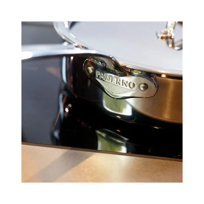Paderno Series 12200 5-Ply Stainless Steel Saute Pan w/ Handle - 4 1/4 qts - D: 11" H: 3"