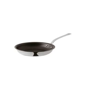 Paderno Series 12200 5-Ply Stainless Steel Frypan Non Stick Coated - 4 qts - D: 7 7/8" H: 1 5/8"
