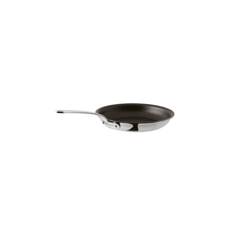 Paderno Series 12200 5-Ply Stainless Steel Frypan Non Stick Coated - 4 qts - D: 7 7/8" H: 1 5/8"