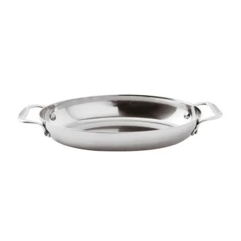 Paderno Series 12200 5-Ply Series 12200 S/Steel Oval Baker - 2 3/8 qts - 13 3/4" x 9" x 2"