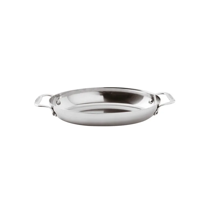 Paderno Series 12200 5-Ply Series 12200 S/Steel Oval Baker - 2 3/8 qts - 13 3/4" x 9" x 2"