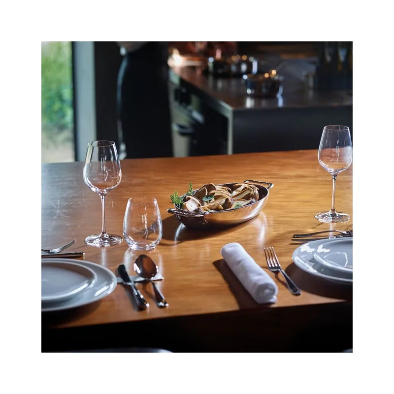 Paderno Series 12200 5-Ply Series 12200 S/Steel Oval Baker - 2 3/8 qts - 13 3/4" x 9" x 2"