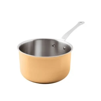Paderno Series 15600 3-Ply Copper Saucepan w/ Loop Handle - 3 3/4 qts - D: 7 7/8" H: 4 3/8"