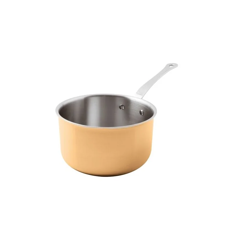 Paderno Series 15600 3-Ply Copper Saucepan w/ Loop Handle - 6 5/8 qts - D: 9 1/2" H: 5 1/2"