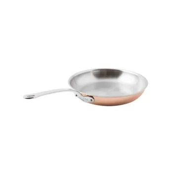 Paderno Series 15600 3-Ply Copper Fry Pan w/ Loop Handle - 1 1/4 qts - D: 7 7/8" H: 1 5/8"