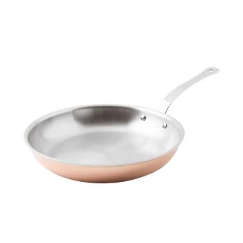 Paderno Series 15600 3-Ply Copper Fry Pan w/ Loop Handle - 2 1/8 qts - D: 9 1/2" H: 1 3/4"