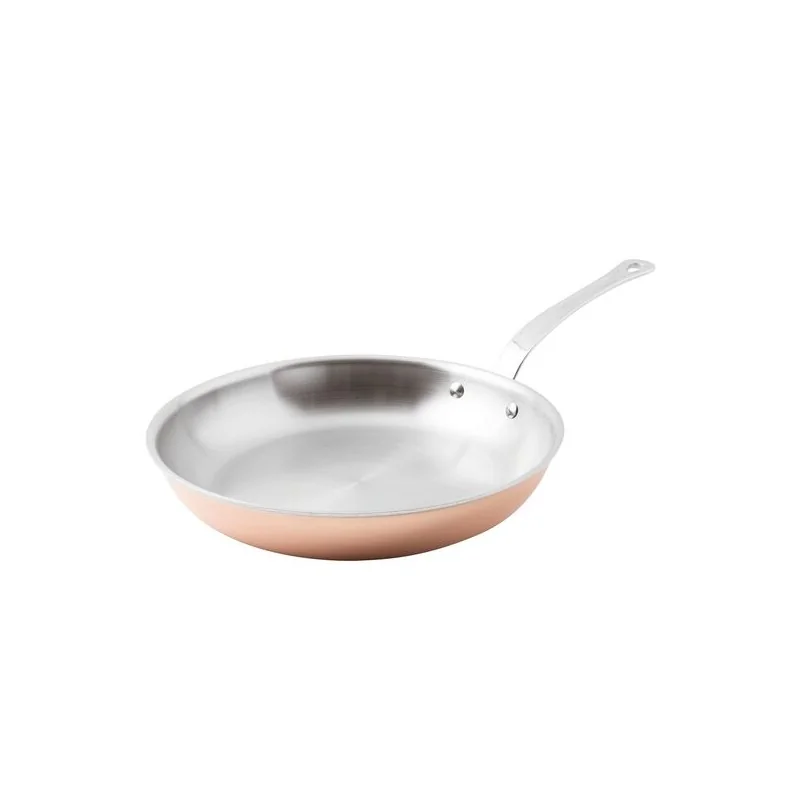 Paderno Series 15600 3-Ply Copper Fry Pan w/ Loop Handle - 3 1/8 qts - D: 11" H: 2"