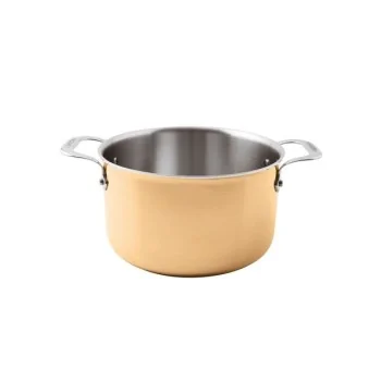 Paderno Series 15600 3-Ply Copper Sauce Pot - 1 3/4 qts - D: 6 1/4" H: 3 1/8"