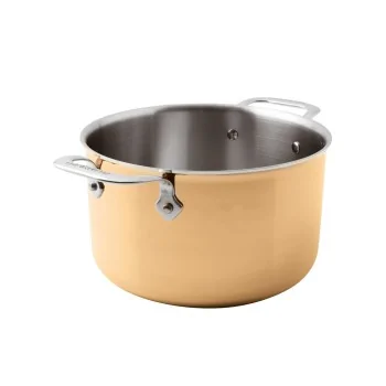 Paderno Series 15600 3-Ply Copper Sauce Pot - 6 5/8 qts - D: 9 1/2" H: 5 1/2"