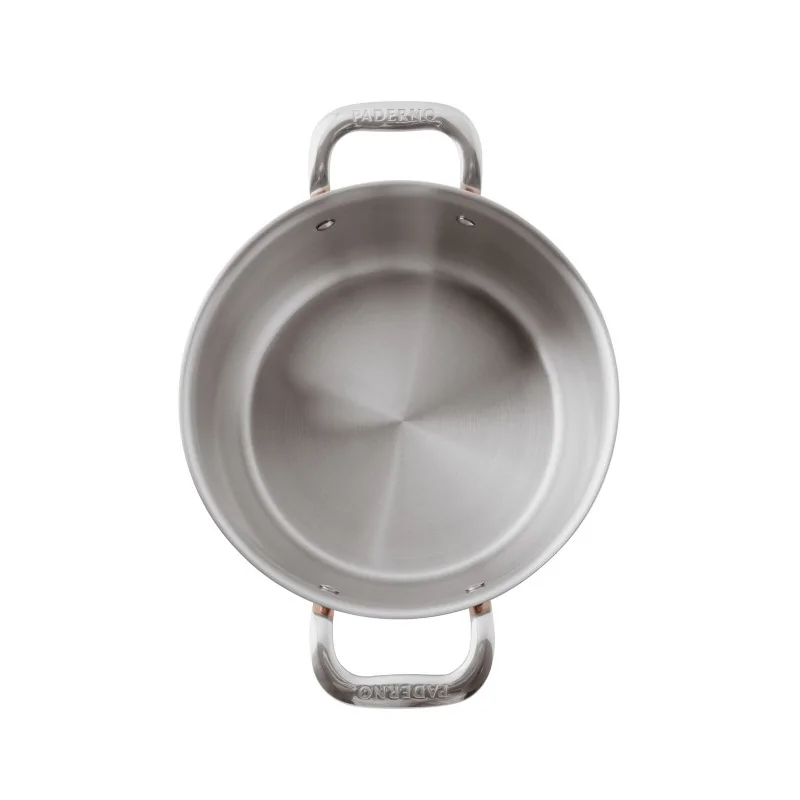 Paderno Series 15600 3-Ply Copper Sauce Pot - 10 3/8 qts - D: 11" H: 6 1/4"