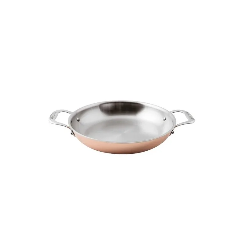 Paderno Series 15600 3-Ply Copper French Omelet Pan - 1 3/8 qts - D: 7 7/8" H: 1 3/4"