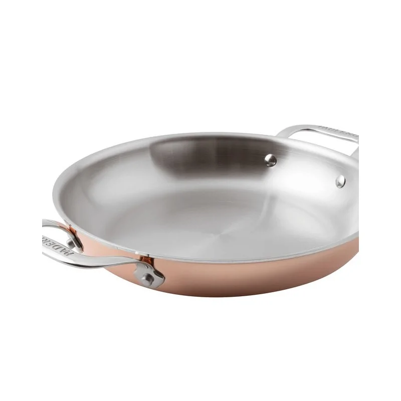 Paderno Series 15600 3-Ply Copper French Omelet Pan - 1 3/8 qts - D: 7 7/8" H: 1 3/4"